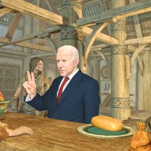 Joe Biden Meets Nancy Pelosi in Skyrim