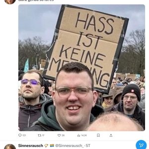 Hass ist k1 Meinung...