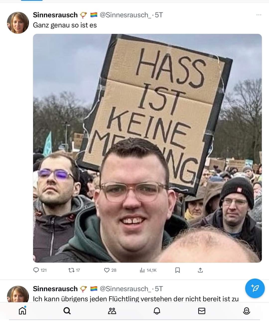Hass ist k1 Meinung...