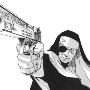 bewaffnete Nonne