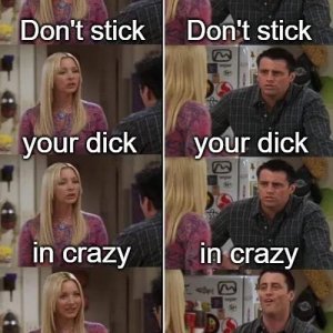 Don't stick your dick in crazy