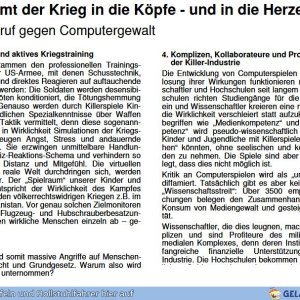 Aufruf gegen Computergewalt