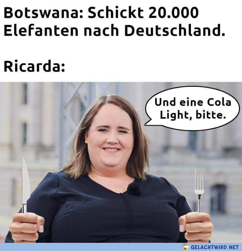 12 Cheeseburger und ne Cola Light