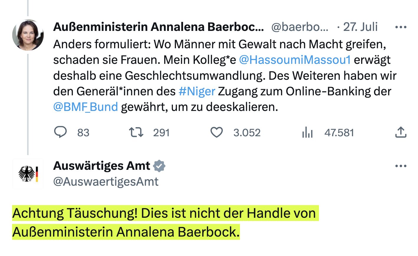 Achtung ist ein Fake