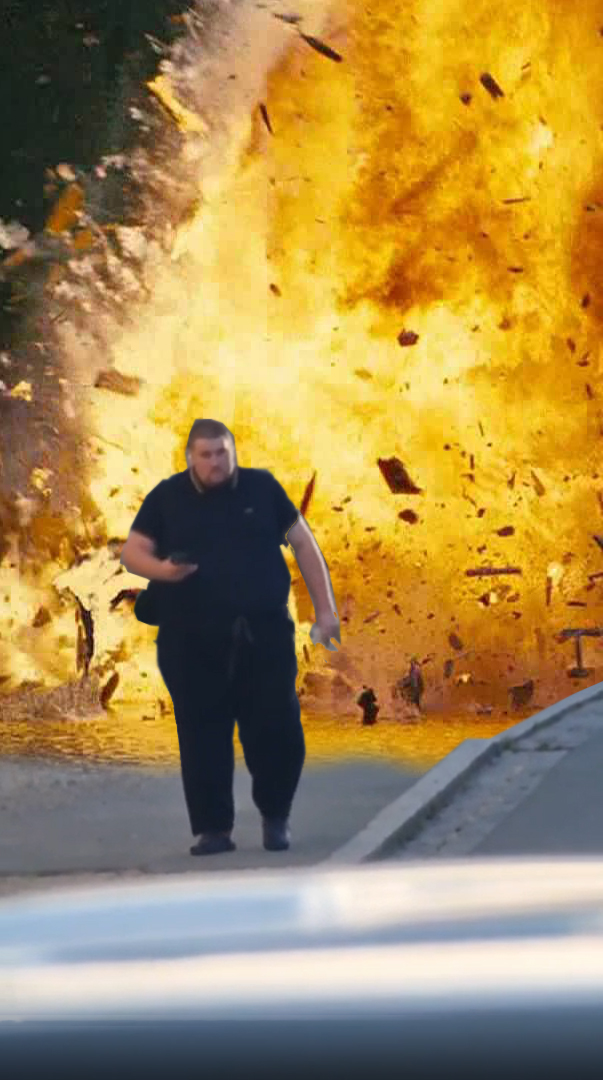 Cool Guy Walking Away From Explosion