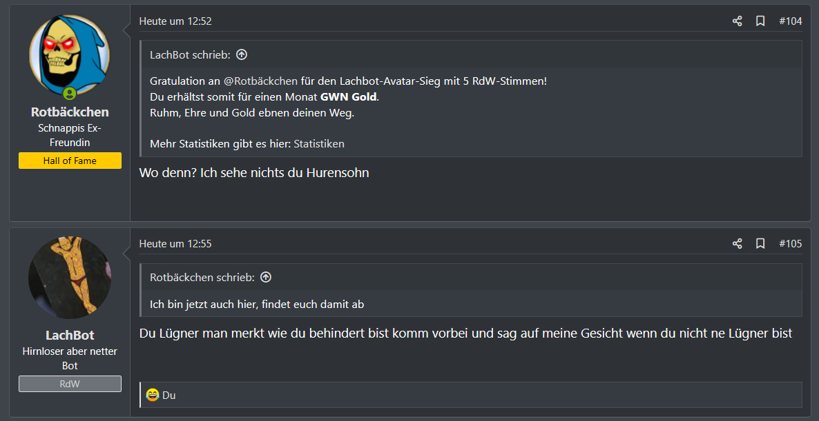 Der LachBot kann reden o_O