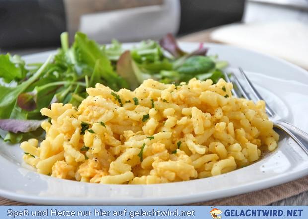 Eiernockerl mit grünem Salat