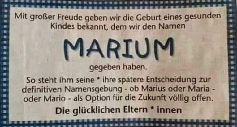Marius bist du's Junge
