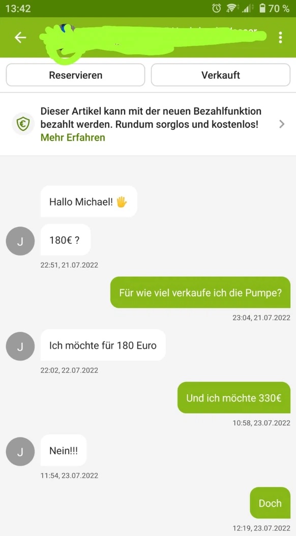 Neulich bei Kleinanzeigen