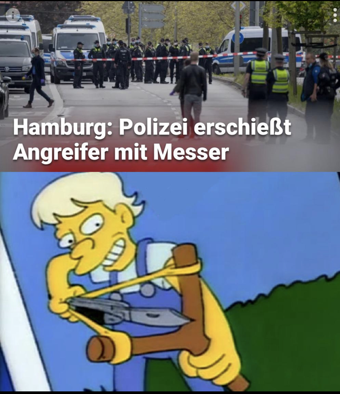 Polizei erschießt Mann Messer