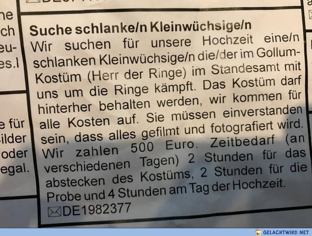 Schlank muss er sein