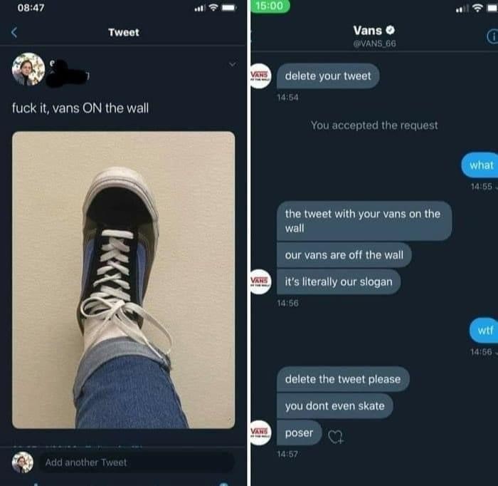 Vans mich am Arsch lecken