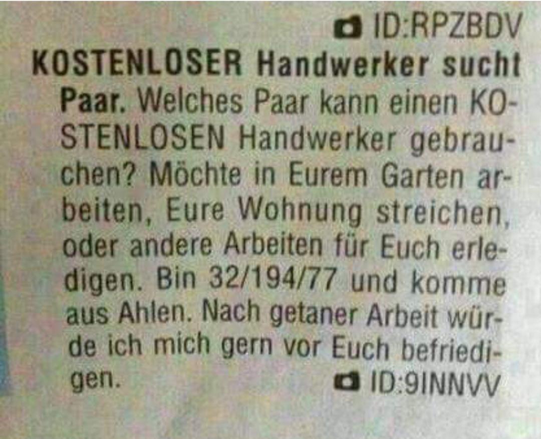 Wer von euch...?
