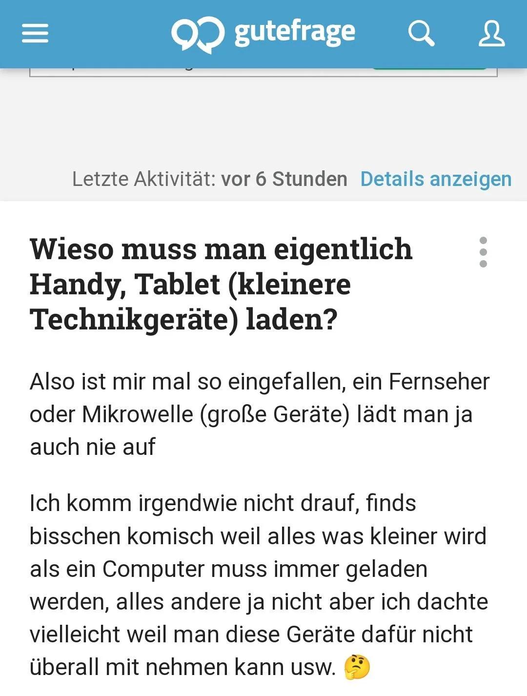 Wirklich eine gute Frage